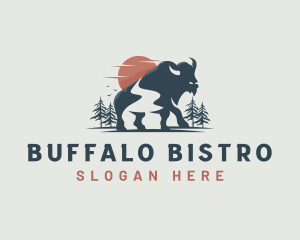 Buffalo Bison Wildlife Nature logo design