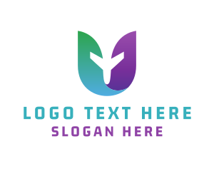 Travel Agent - Travel Airplane Letter U logo design