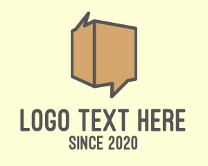 Shipping Service - Brown Chat Box logo design