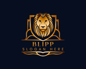 Premium Lion Shield logo design