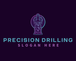 Drilling - Jackhammer Construction Drill logo design