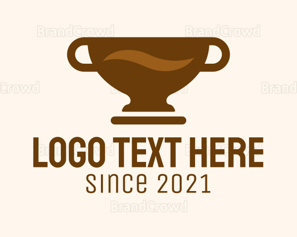 Brown Coffee Trophy Logo