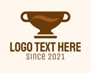 Brewed Coffee - Brown Coffee Trophy logo design
