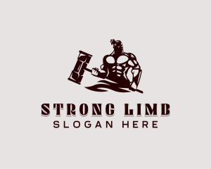 Strong Hammer Man logo design