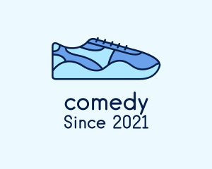 Basketball Shoe - Blue Shoe Footwear logo design