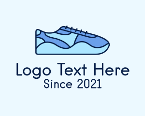 Designer Sneaker - Blue Shoe Footwear logo design