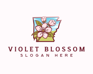 Apple Blossom Arkansas Flower logo design