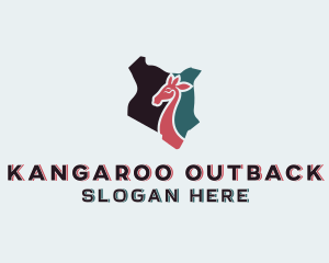 Kangaroo Map Safari logo design