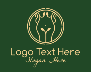 Herbal - Nature Woman Body Massage logo design