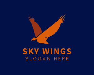 Orange Vulture Wing logo design