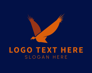 Negative Space - Orange Vulture Wing logo design
