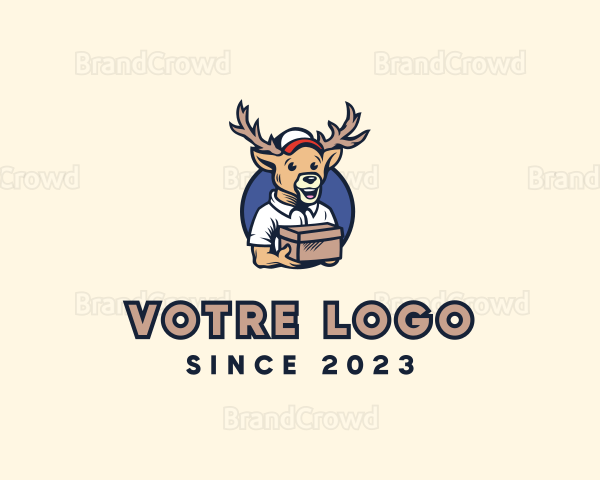 Buck Reindeer Deliver Logo