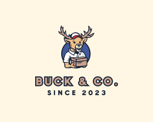 Buck Reindeer Deliver logo design