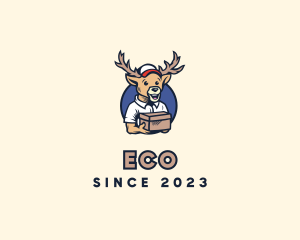 Shipping - Buck Reindeer Deliver logo design
