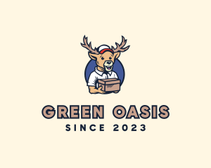 Buck Reindeer Deliver logo design