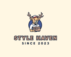 Shipping - Buck Reindeer Deliver logo design