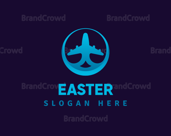 Blue Gradient Airplane Logo
