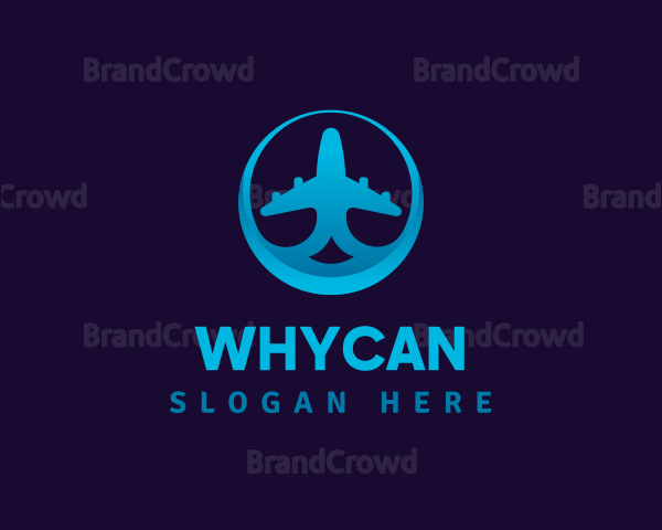 Blue Gradient Airplane Logo