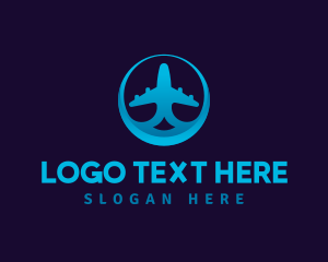 Plane - Blue Gradient Airplane logo design