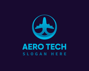 Aero - Blue Gradient Airplane logo design