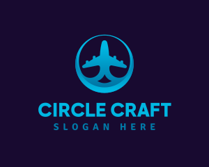 Blue Gradient Airplane logo design