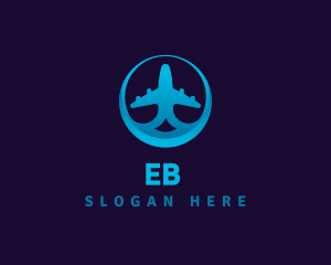 Tourism - Blue Gradient Airplane logo design