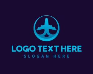 Blue Gradient Airplane Logo