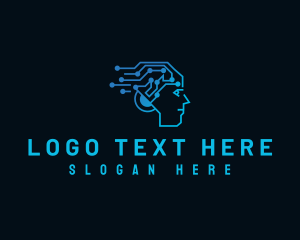 Head - Cyber Network Artificial Intelligence logo design