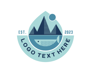 Water Droplet - Outdoor Fishing Adeventure logo design