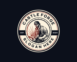 Blacksmith Forge Anvil logo design