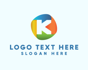 Multicolor - Playful Letter K Modern Company logo design