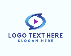 Voip - Blue Media Player logo design
