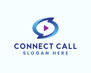 Voip - Blue Media Player logo design