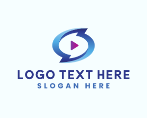 Video Player - Blue Media Player logo design