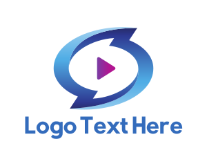 Video Player - Blue Media Player logo design