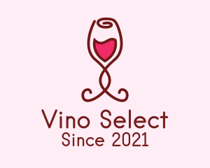 Sommelier - Rose Wine Glass logo design