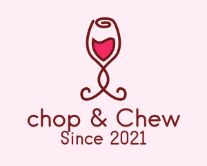 Beverage - Rose Wine Glass logo design