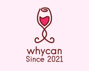 Wine Tasting - Rose Wine Glass logo design