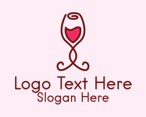 Rose Wine Glass Logo