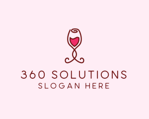 Rose Wine Glass logo design