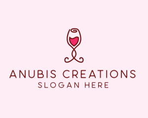 Rose Wine Glass logo design