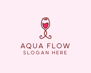 Rose Wine Glass logo design