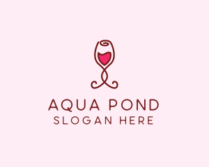 Rose Wine Glass logo design