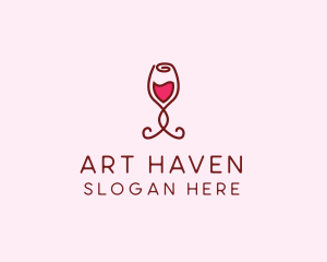 Rose Wine Glass logo design