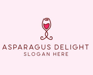 Rose Wine Glass logo design