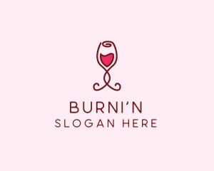 Rose Wine Glass logo design