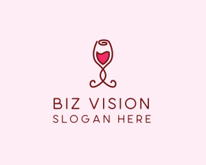 Rose Wine Glass logo design