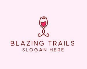 Rose Wine Glass logo design