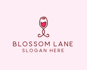 Rose Wine Glass logo design