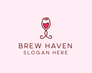 Rose Wine Glass logo design